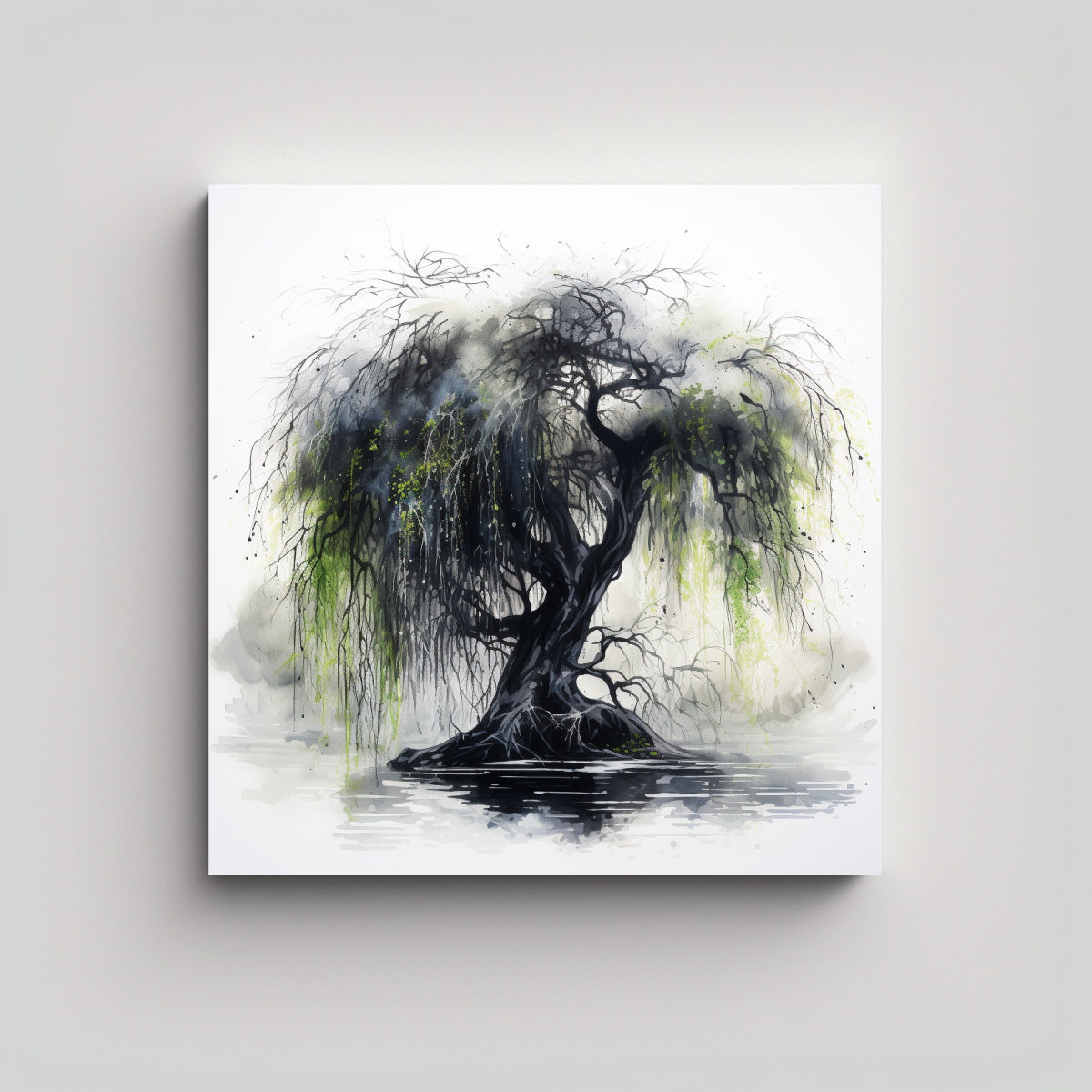 CUADRO ACUARELA EXCLUSIVO WILLOW TREE COLORES 50X50 CM - 1