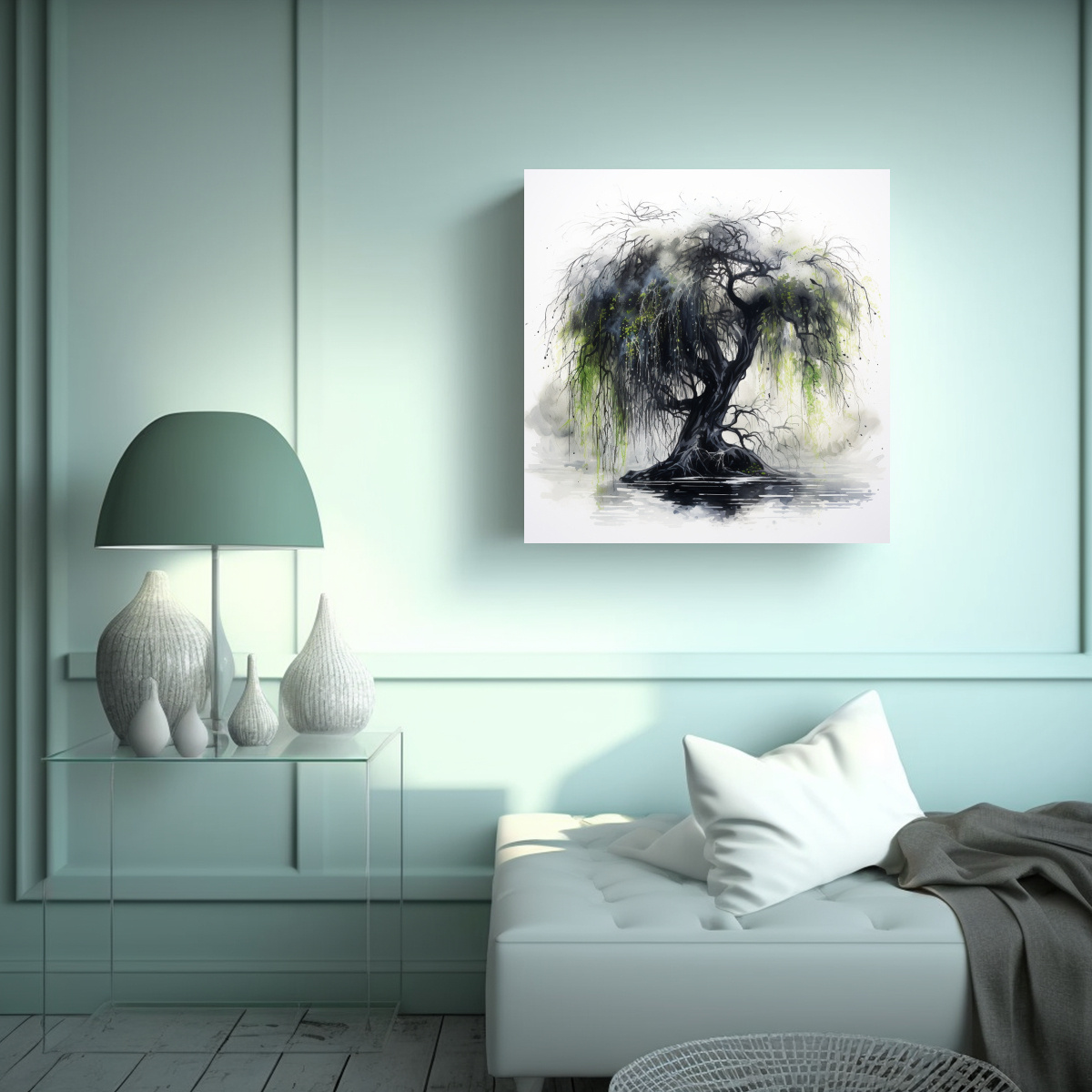 CUADRO ACUARELA EXCLUSIVO WILLOW TREE COLORES 50X50 CM - 2
