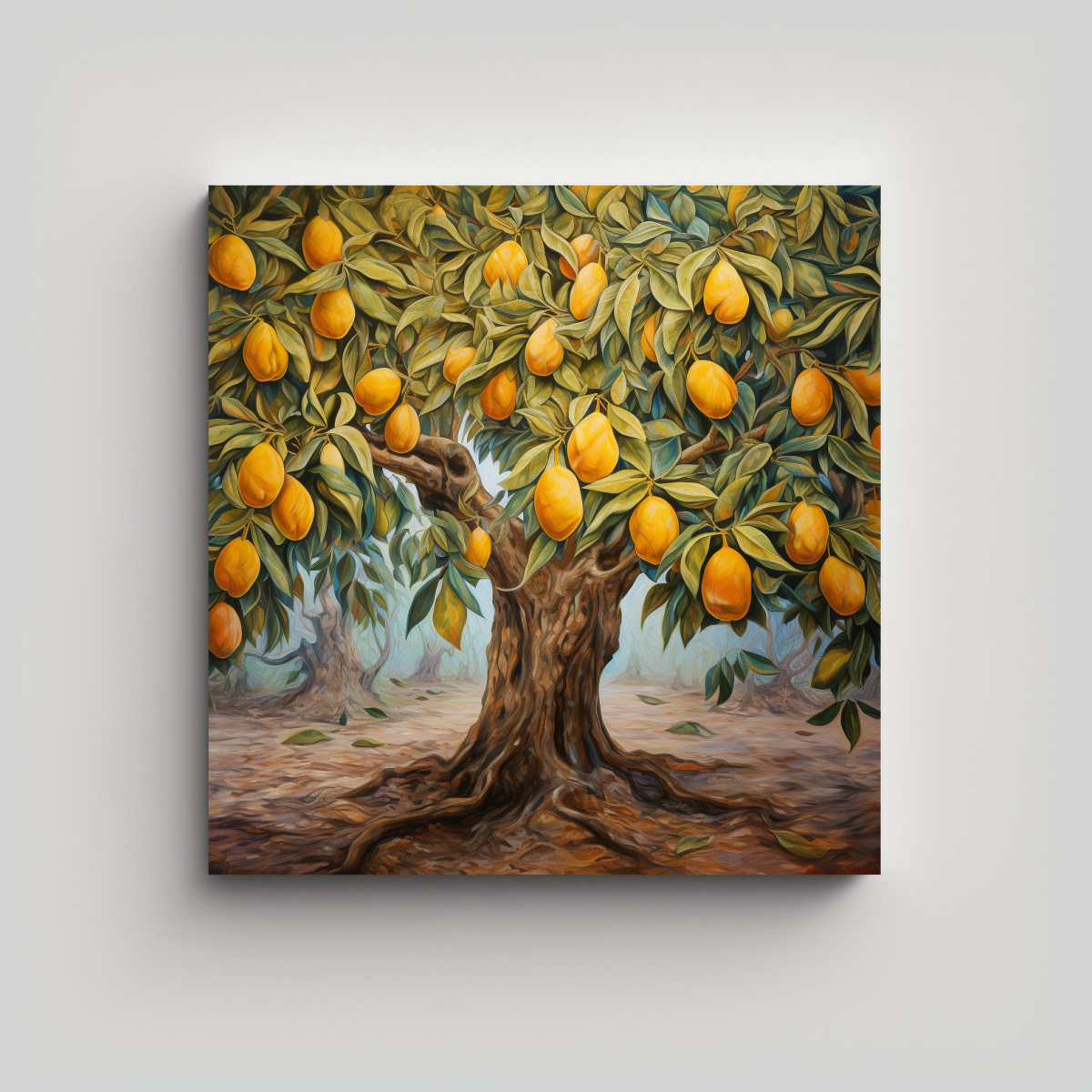 CUADRO DE BELLEZA ABSTRACTA DE UN MANGO TREE: 90X90 CM - 1