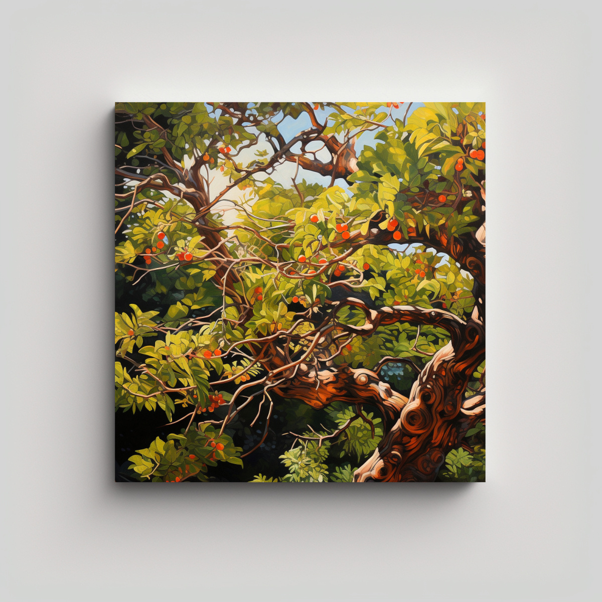 PINTURA ABSTRACTA DE MOVIMIENTO MÁGICO DE ÁRBOL 60X60 CM - 1