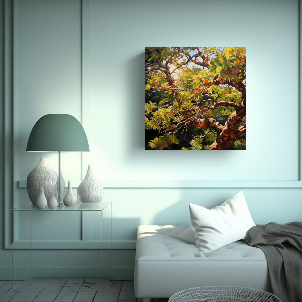 PINTURA ABSTRACTA DE MOVIMIENTO MÁGICO DE ÁRBOL 60X60 CM - 2