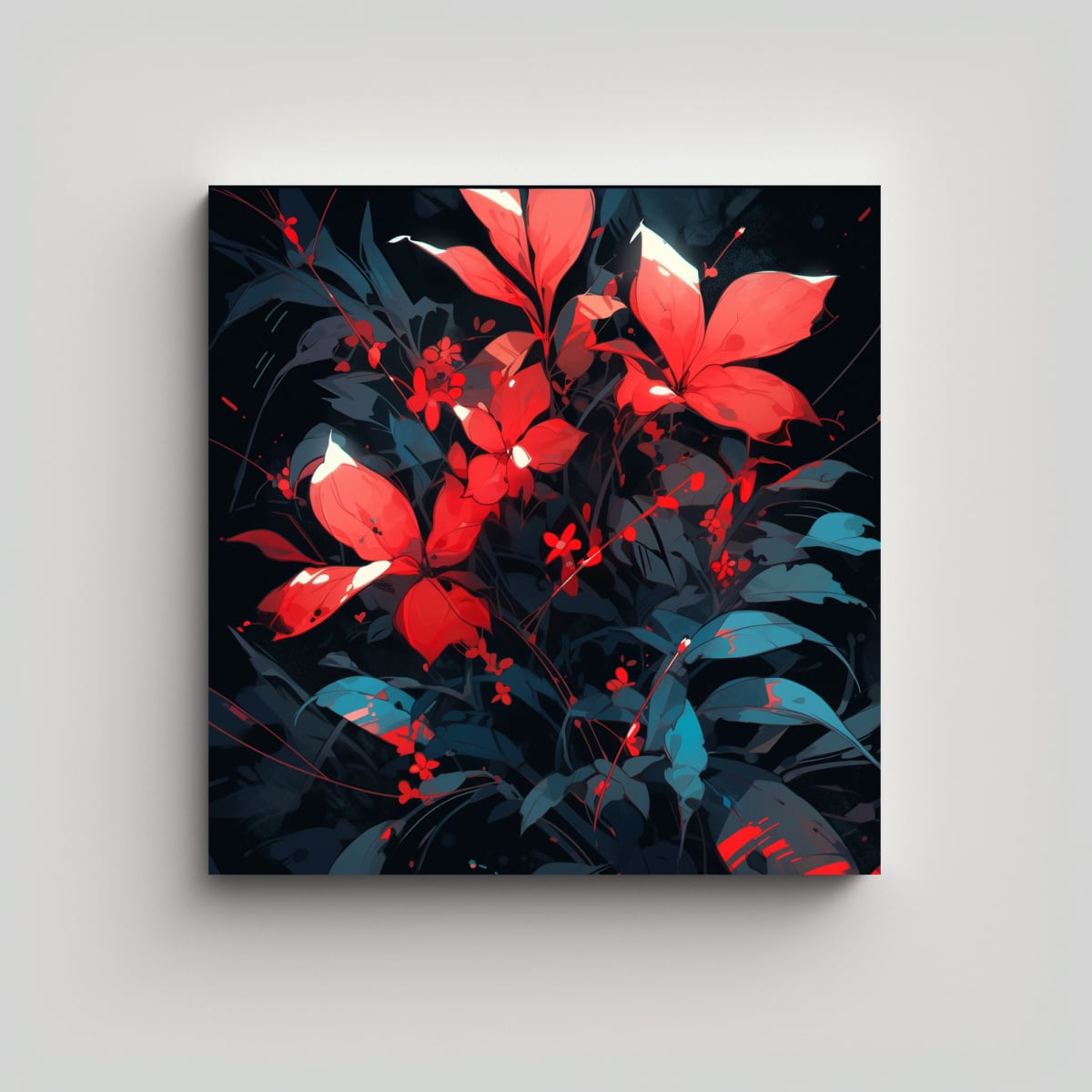 EXPOSICIÓN ARTE NEONOIR: ROJO Y TURQUESA, 30X30 CM - 1