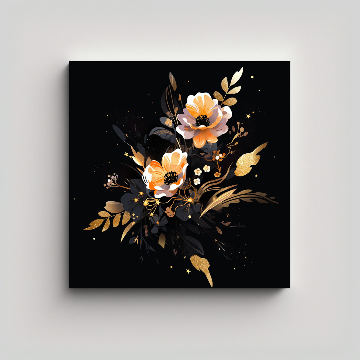 CUADRO INSPIRADOR NEGRO Y DORADO EN ESTILO 90X90 CM - 1