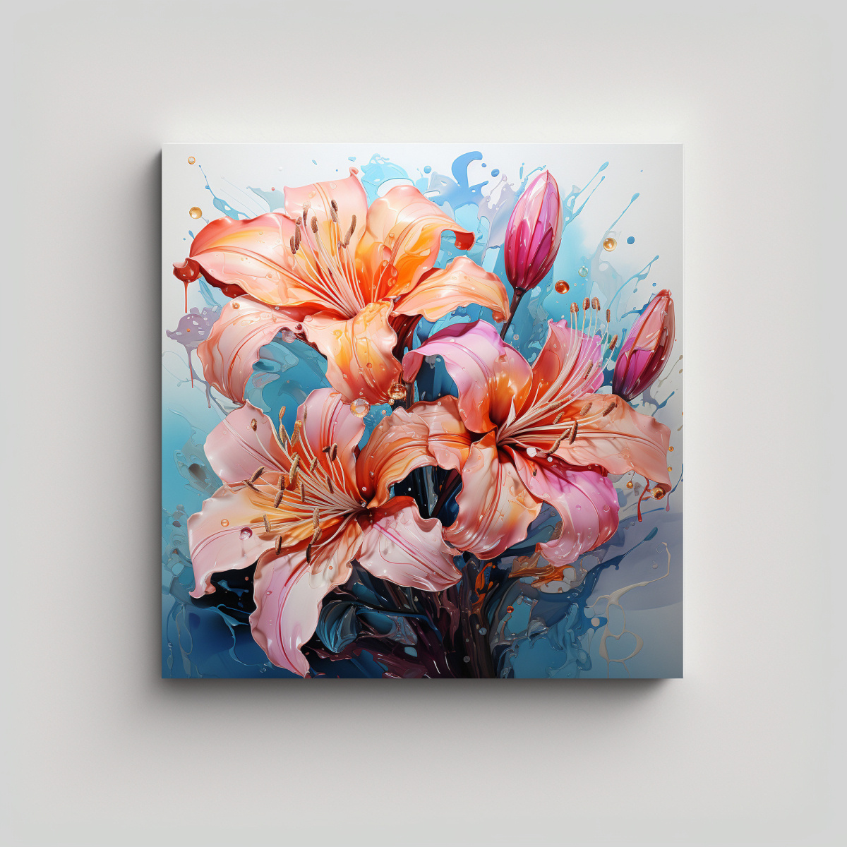 CUADRO MODERNOS ESTÉTICA FLORES DE LIRIOS EN 20X20 CM - 1