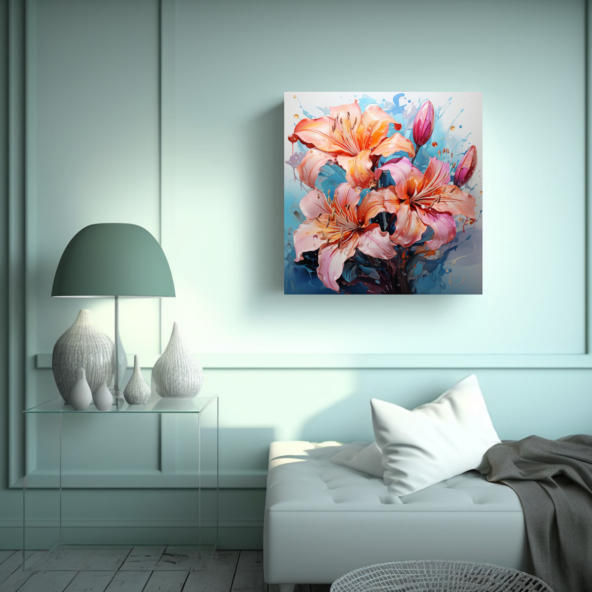 CUADRO MODERNOS ESTÉTICA FLORES DE LIRIOS EN 20X20 CM - 2