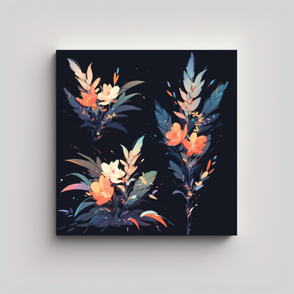 CUADRO ABSTRACTO ATMOSFERA NEONOIR MUTED COLORS 30X30 CM - 1