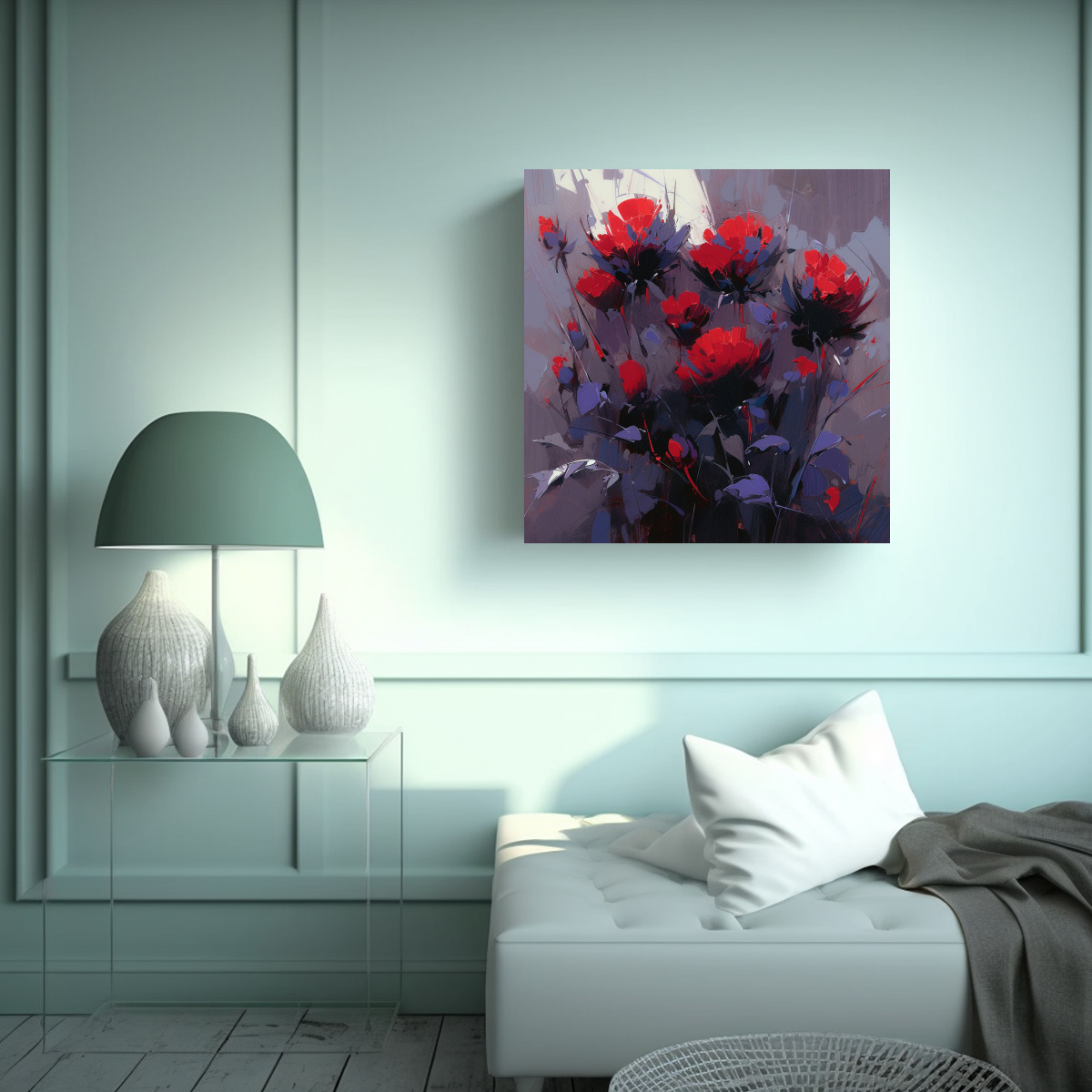 TELA EN BASTIDOR CUADRADO MÁGICO PINTURA DE 100X100 CM - 2
