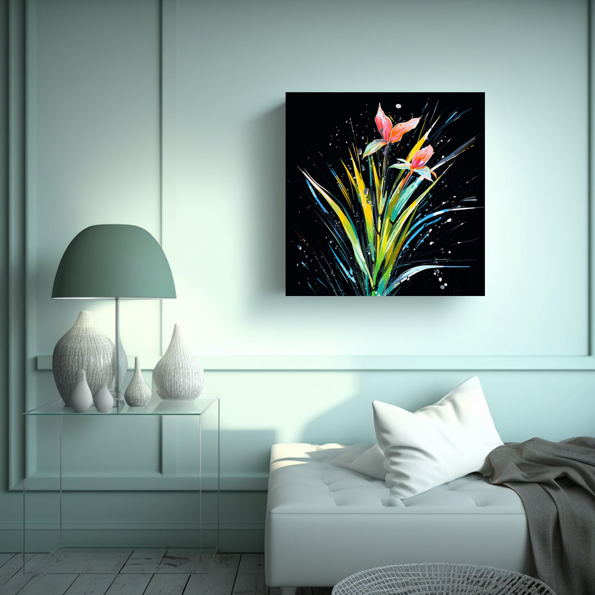 CUADRO VANGUARDIA SIMETRÍA HIERBAS DE LIMONCILLO 60X60 CM - 2
