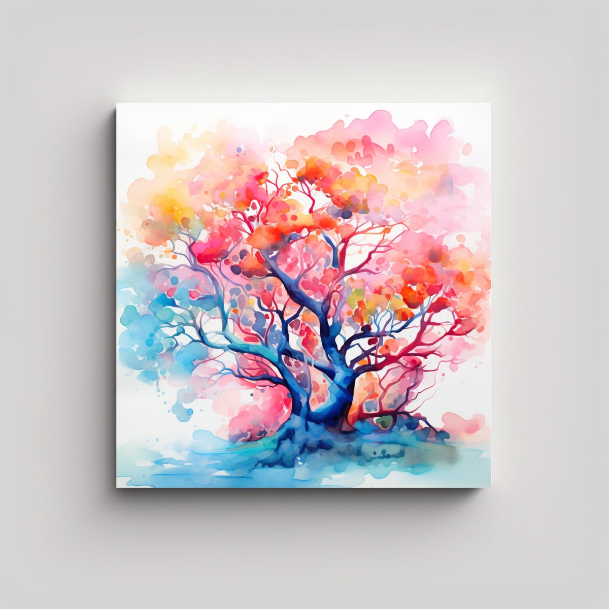 CUADRO CUADRADO EXPOSICIÓN ARBOL DE MADROÑO EN 90X90 CM - 1