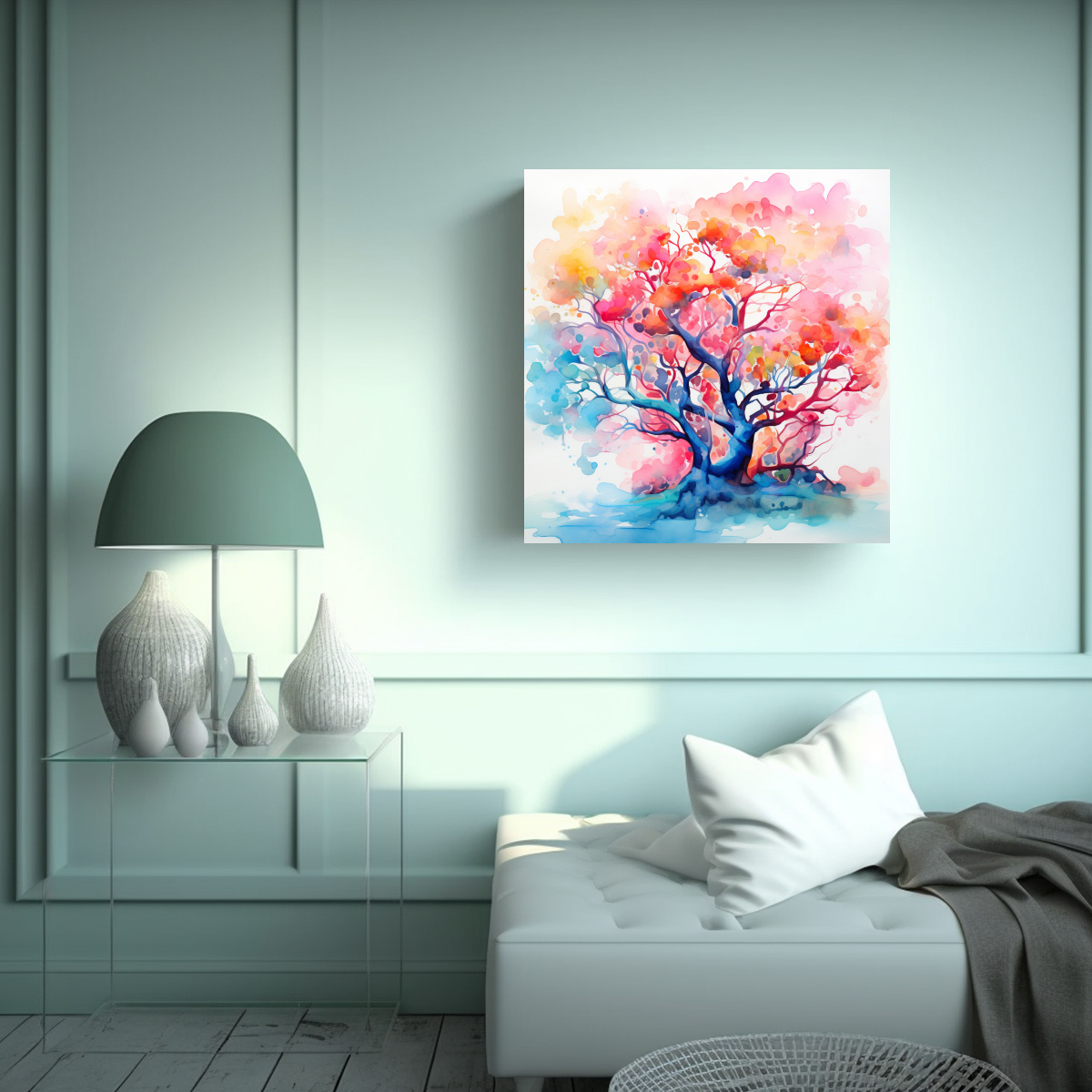 CUADRO CUADRADO EXPOSICIÓN ARBOL DE MADROÑO EN 90X90 CM - 2