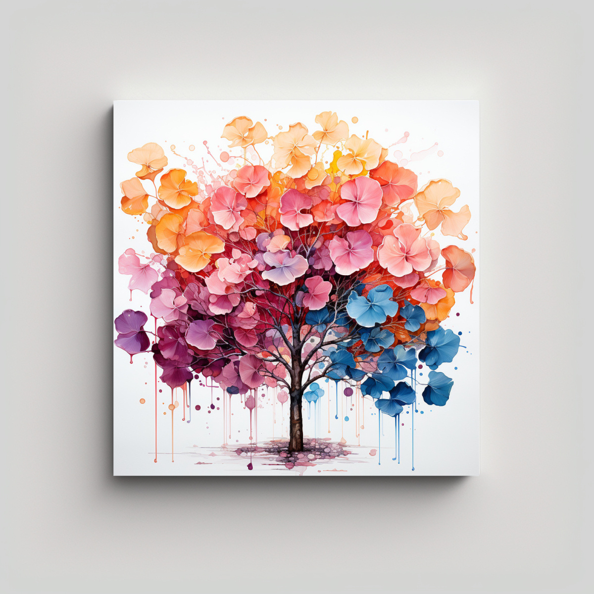 TELA EN BASTIDOR MOVIMIENTO MULTICOLOR DE UN 90X90 CM - 1