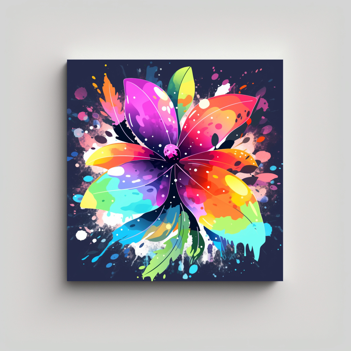 ARTE MODERNO CALLEJERO EN COLORES DEL ARCOÍRIS 80X80 CM - 1
