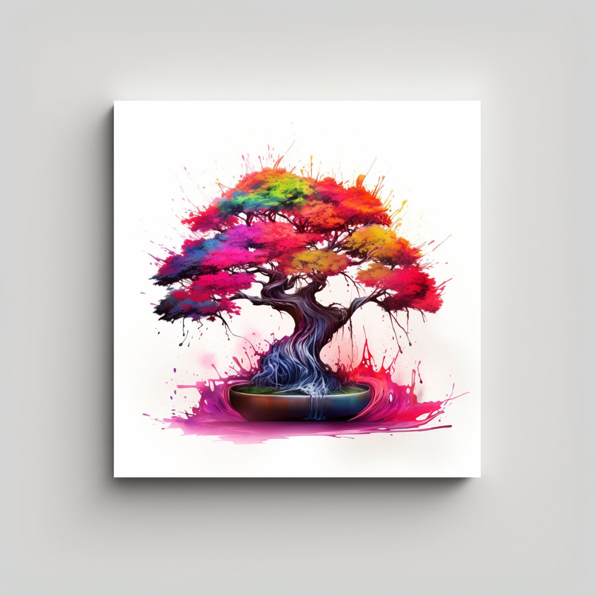 ARTE ABSTRACTO ACUARELA COLORES ARCOÍRIS, 30X30 CM - 1