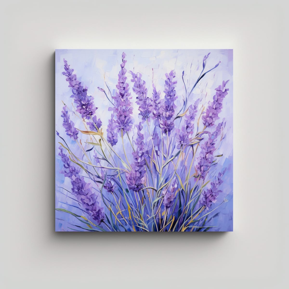 PINTURA ABSTRACTA EN TONO LAVANDA DE HIERBAS CON 20X20 CM - 1