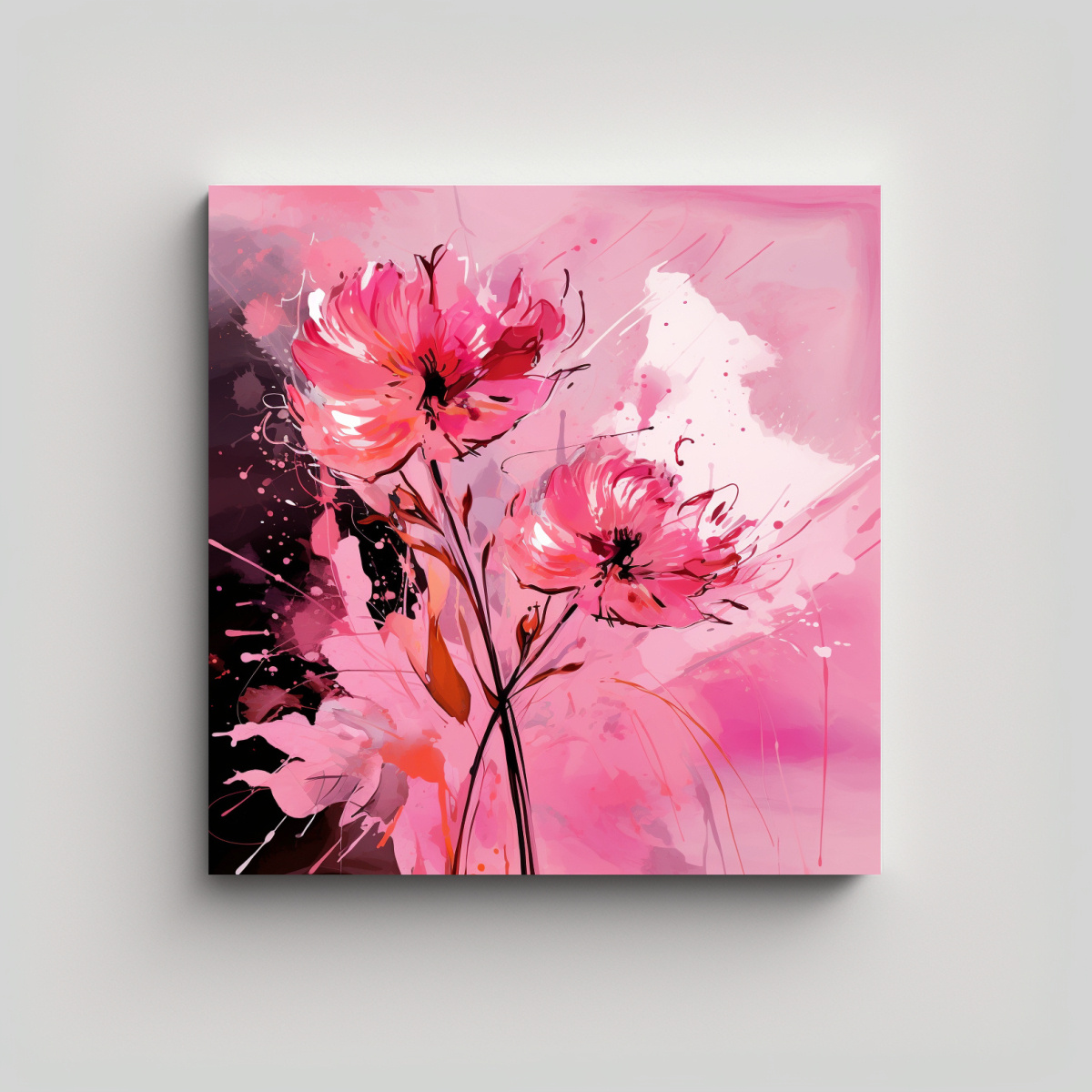 TELA ACUARELA EN BASTIDOR: ATMOSFERA NEONOIR NEO 100X100 CM - 1