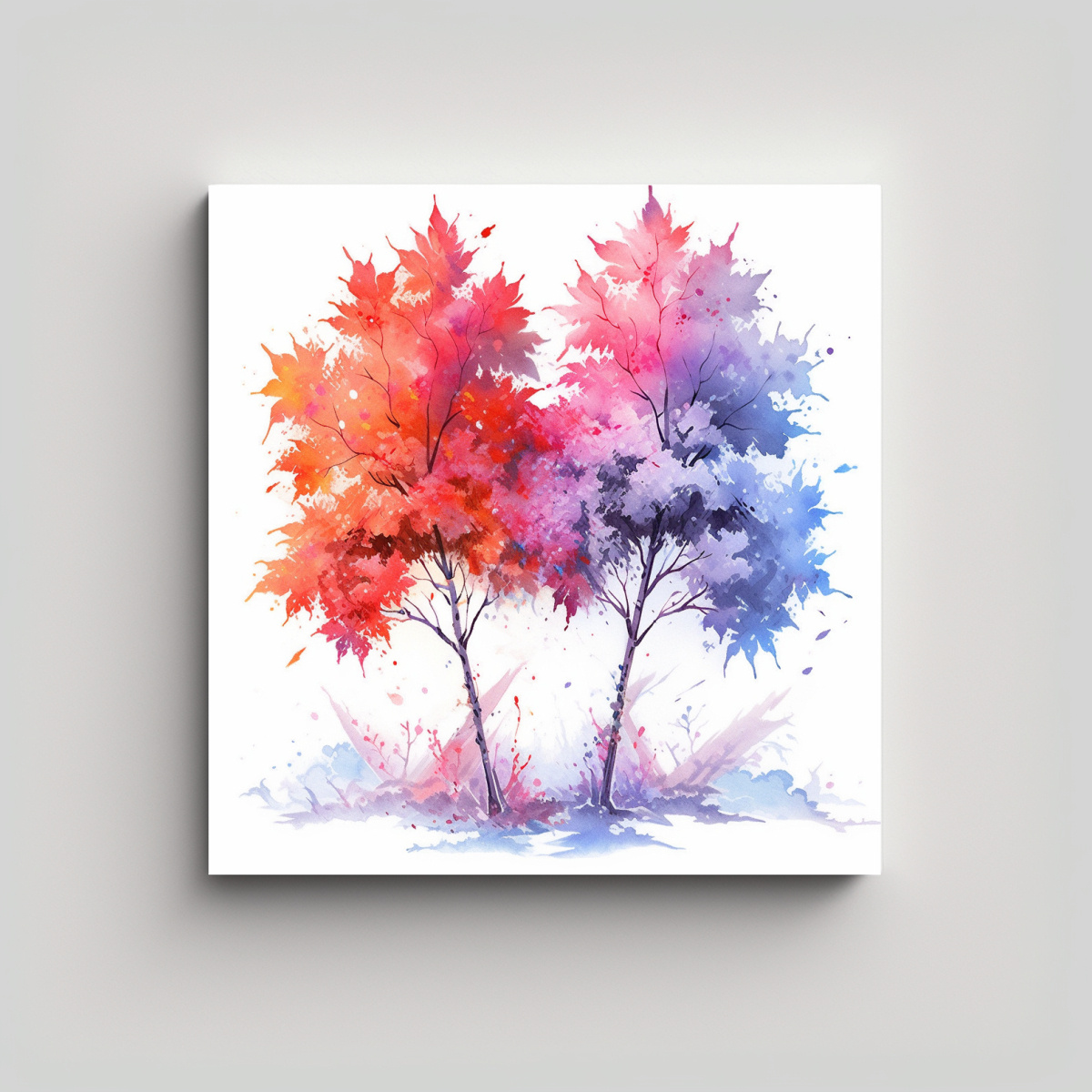 CUADRO DE ÁRBOLES DE ARCE MÁGICOS EN COLORES 70X70 CM - 1