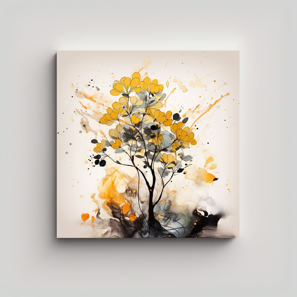 CUADRO VINTAGE DE ÁRBOL DE EUCALIPTO EN COLORES 90X90 CM - 1