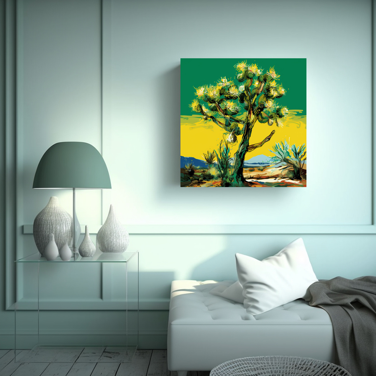 PINTURA DECORATIVA MODERNA DE ESCENA EN CANVA 30X30 CM - 2