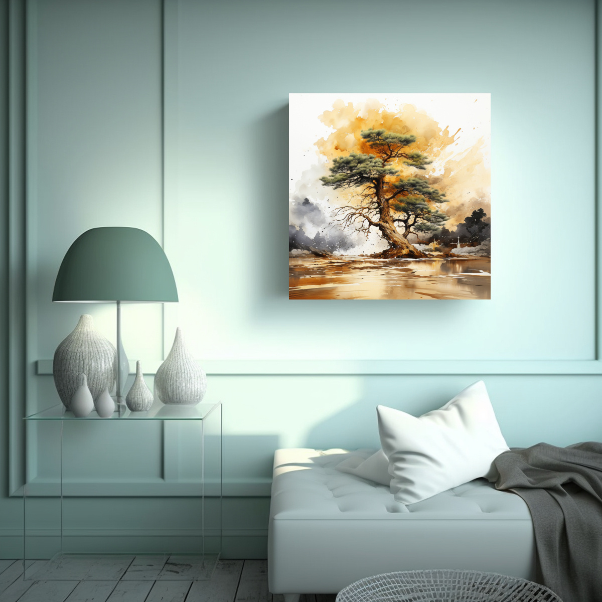 TELA SUBLIMADA EXUBERANTES A CEDAR TREE GOLD AND 30X30 CM - 2