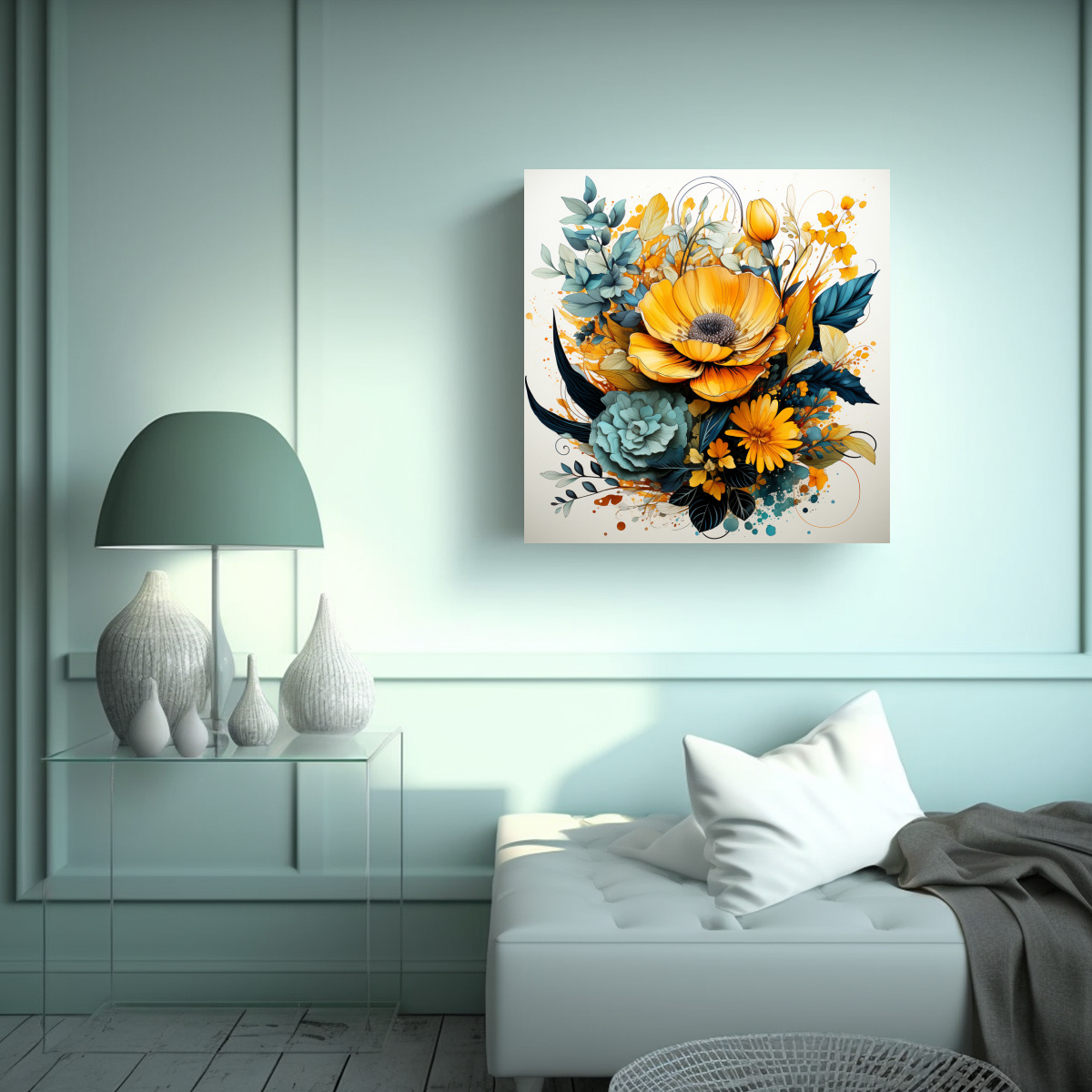 PINTURAS DECORATIVAS CREATIVAS DE HIERBAS DE 50X50 CM - 2