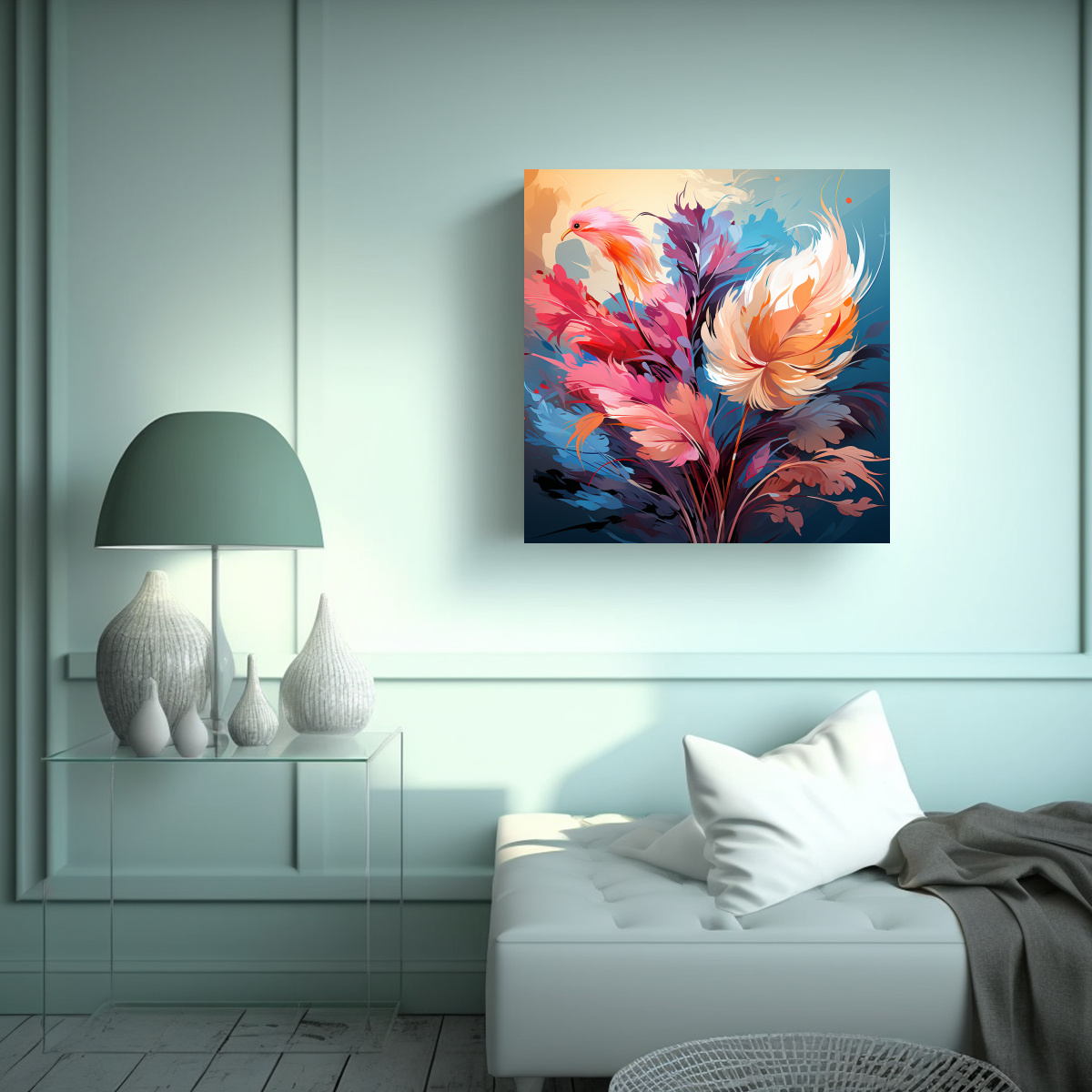 PINTURA DECORATIVA INSPIRADA EN LA ELEGANCIA DE 80X80 CM - 2