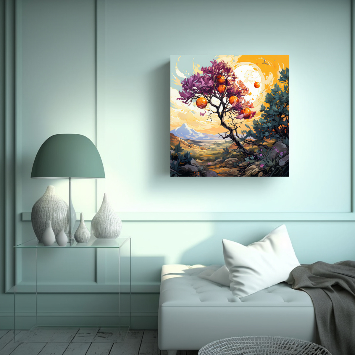 TELA EN BASTIDOR: BELLEZA NATURAL DE UN ÁRBOL DE 70X70 CM - 2