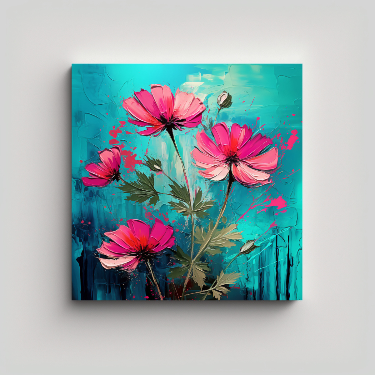 CUADRO DECORATIVO DE CILANTRO HERBS EN COLORES 100X100 CM - 1