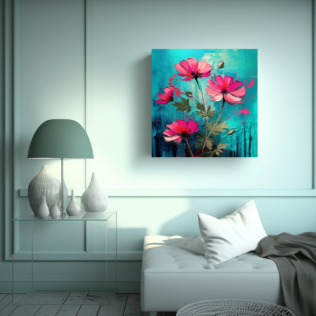 CUADRO DECORATIVO DE CILANTRO HERBS EN COLORES 100X100 CM - 2
