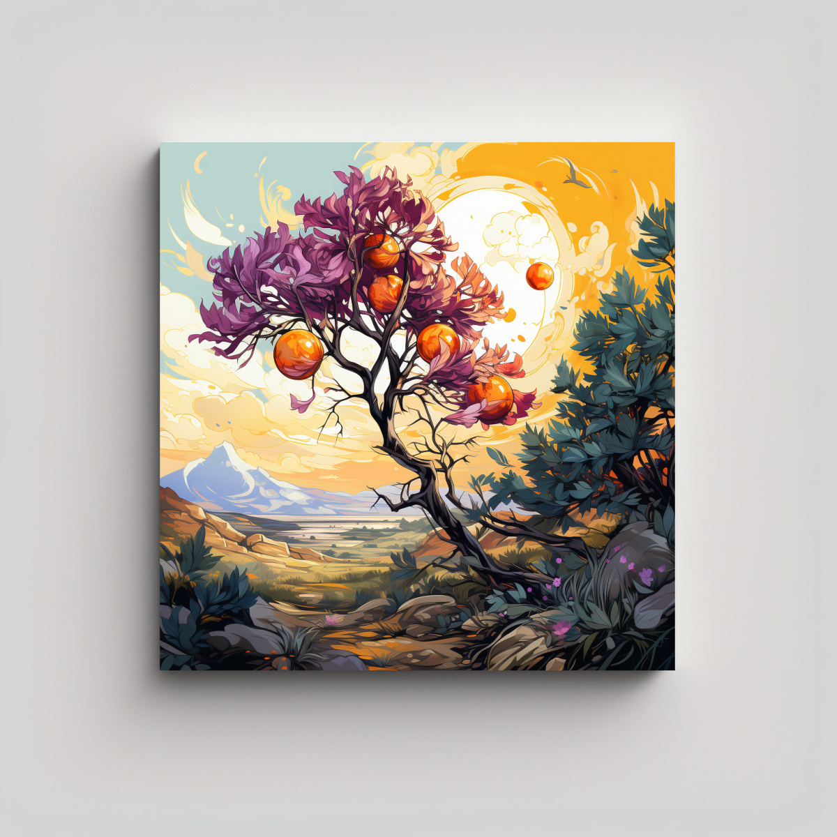 TELA EN BASTIDOR: BELLEZA NATURAL DE UN ÁRBOL DE 30X30 CM - 1