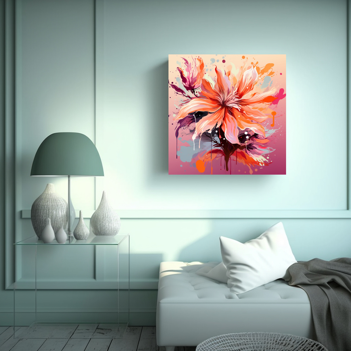 CUADRO CONCEPTUAL HOGAR DECO ATMÓSFERA NEONOIR 20X20 CM - 2
