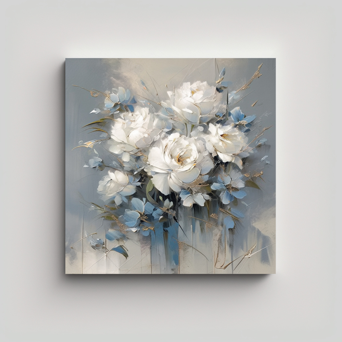 CUADRO DE FLORES EN LIENZO: ESTILO DECORATIVO EN 50X50 CM - 1