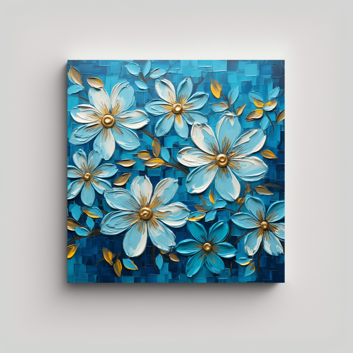 PINTURA EN LIENZO ARTE MODERNO MAJESTUOSAS FLORES 60X60 CM - 1