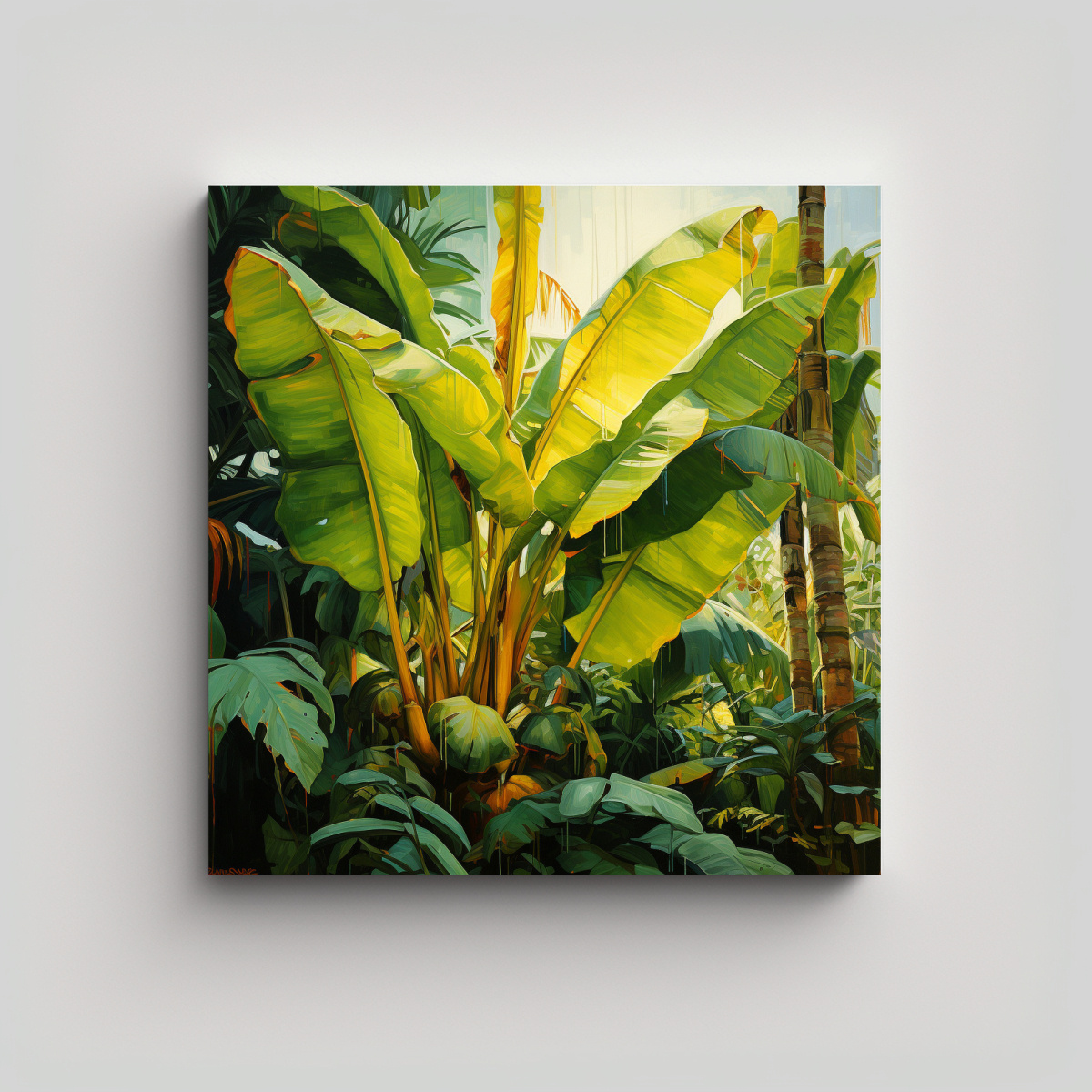 PINTURA ABSTRACTA DE ESTILO DETALLADO EN ÓLEO DE 90X90 CM - 1