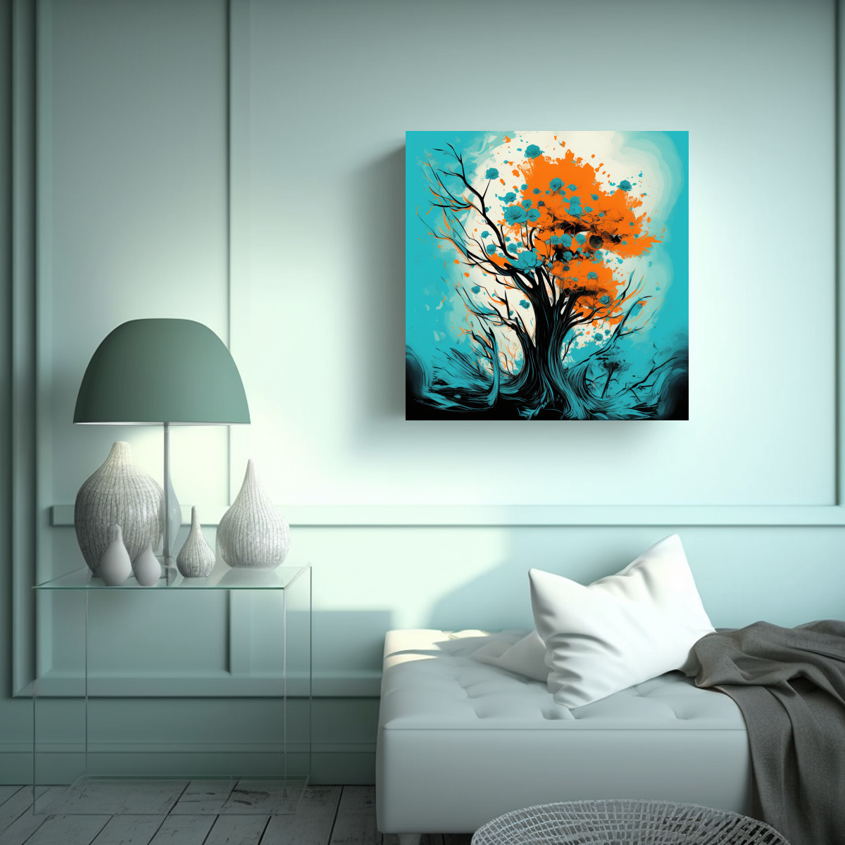 PINTURA DE PARED INSPIRACIÓN ORIGINAL ÁRBOL EN 20X20 CM - 2