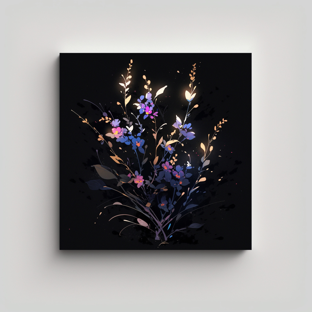 PINTURA DECORATIVA ESTILO NEONOIR EN NEGRO 90X90 CM - 1