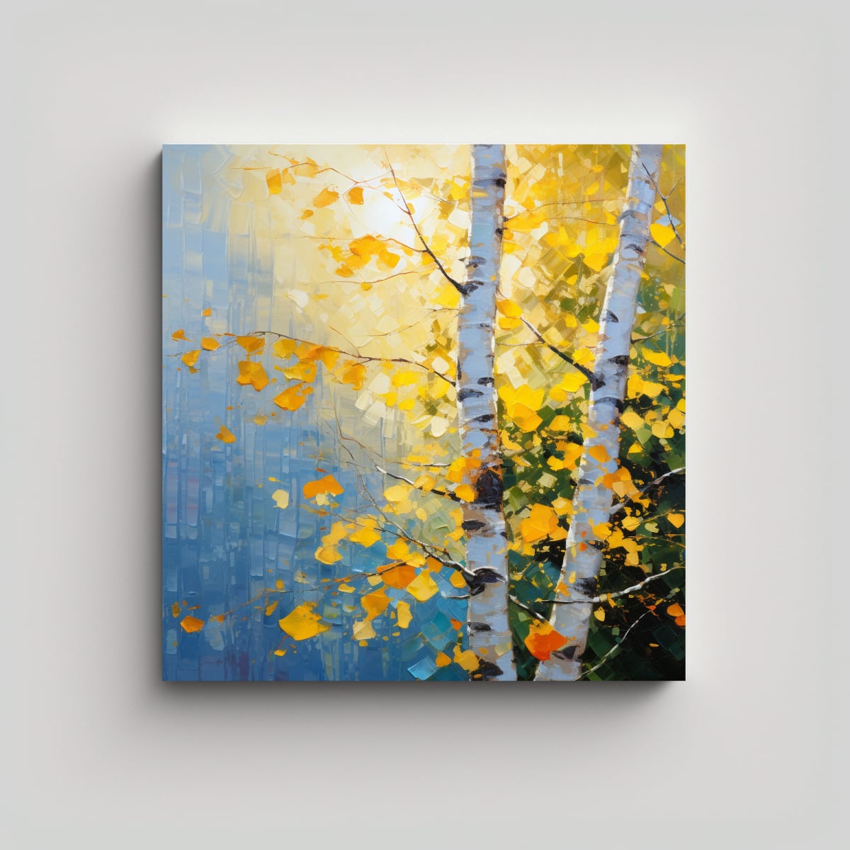 CUADRO DE TELA DE CUADRO DE UN ÁRBOL DE ÁLAMO 100X100 CM - 1
