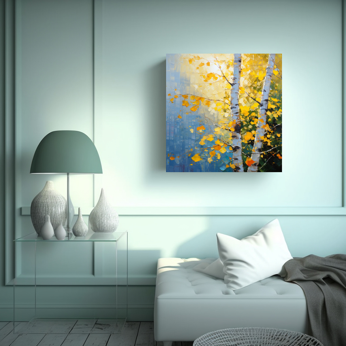 CUADRO DE TELA DE CUADRO DE UN ÁRBOL DE ÁLAMO 100X100 CM - 2