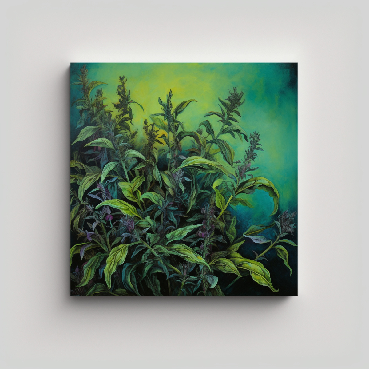 CUADRO DECORACIÓN AMBIENTE A HIERBAS DE SALVIA 80X80 CM - 1