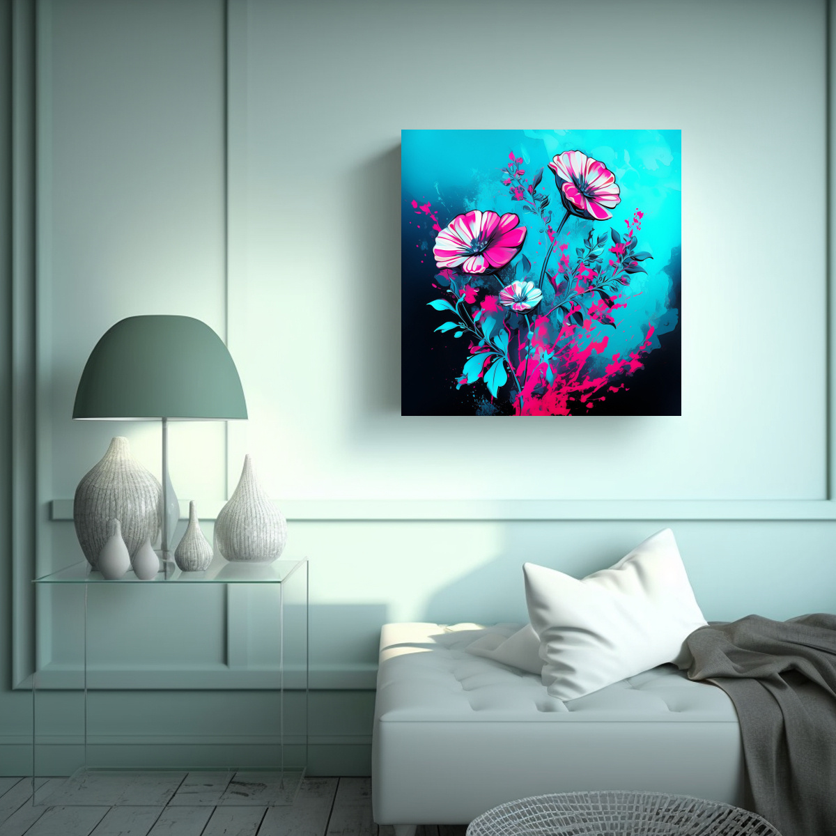 LIENZO TONOS INSPIRACIÓN CILANTRO HIERBAS EN 40X40 CM - 2