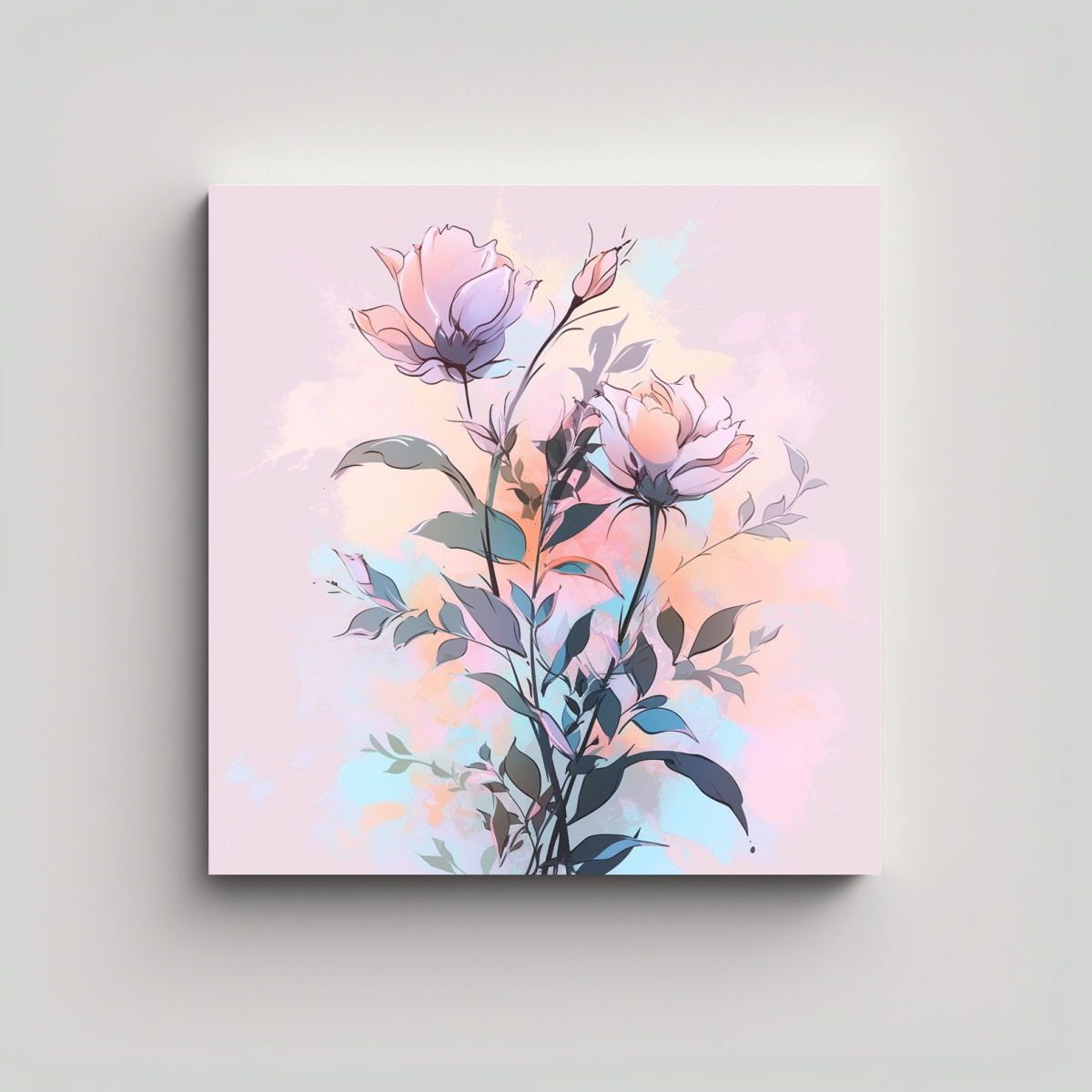 PINTURAS DECORATIVAS ESTILO MEDIO, COLORES PASTEL 70X70 CM - 1