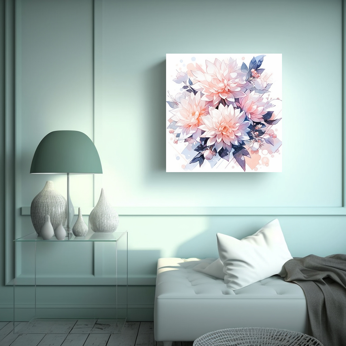 CUADRO DE DORMITORIO CON IMAGEN ABSTRACTA DE 30X30 CM - 2