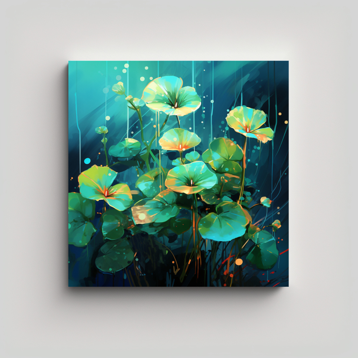 LIENZO EQUILIBRIO VISUAL NASTURTIUM HIERBAS EN 80X80 CM - 1