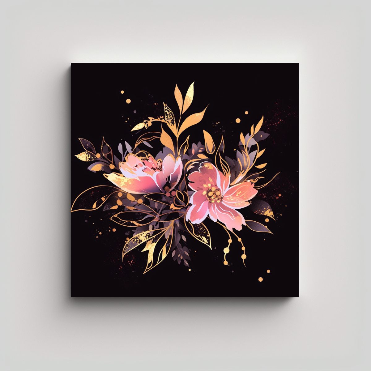CUADRO CONCEPTUAL ESCENARIO GOLD Y ROSA, 70X70 CM - 1
