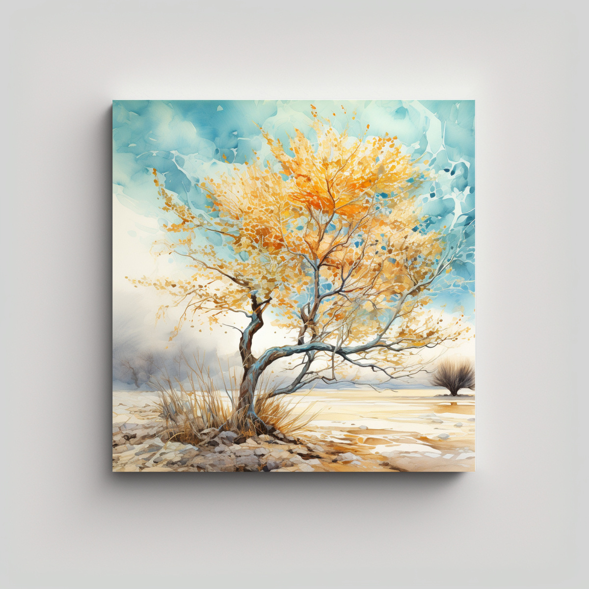 PINTURA ABSTRACTA DE LIENZO OCOTILLO TREE EN 80X80 CM - 1