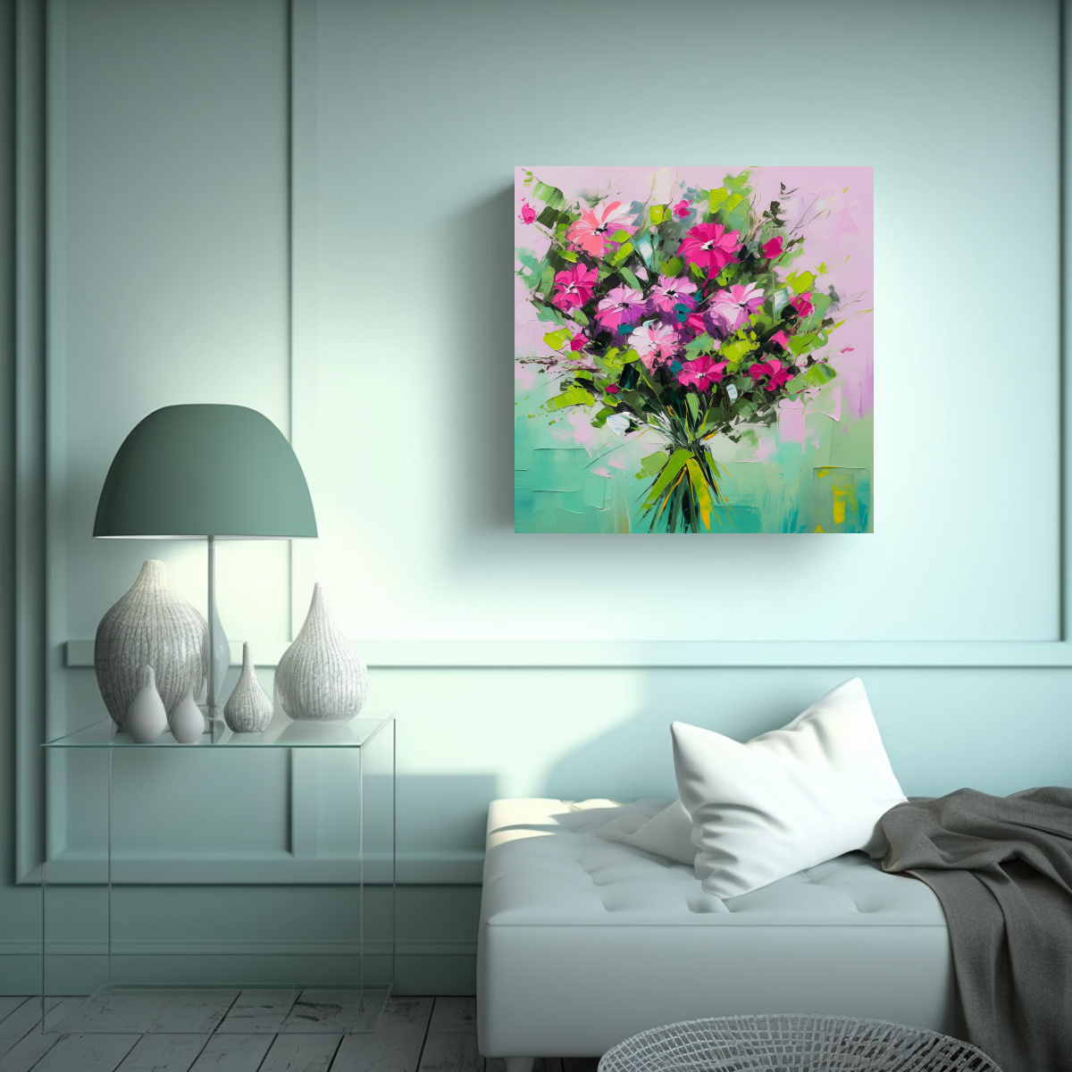 PINTURA FANTASÍA INSPIRADORA DE ARTE FINO EN 80X80 CM - 2