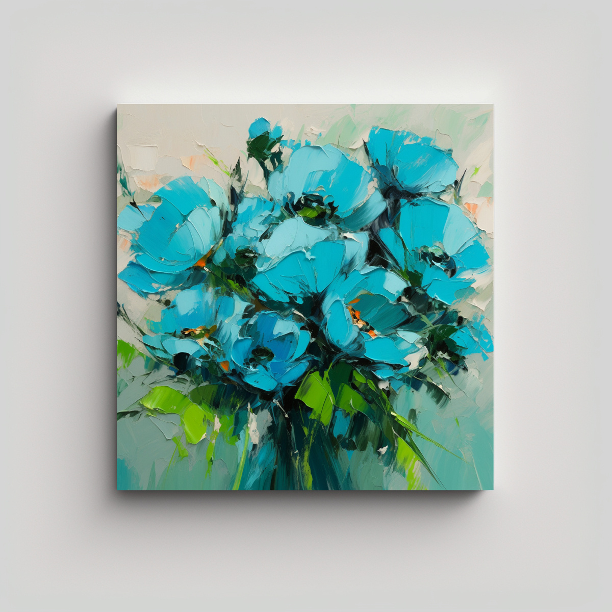 PINTURAS MODERNAS PARA CUARTO CON FLORES EN 60X60 CM - 1