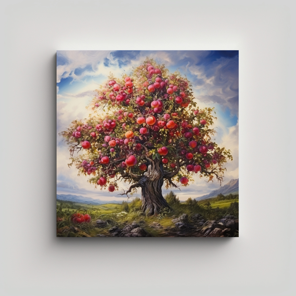 ARTE DE PARED HERMOSO DURADERO ÁRBOL DE MANZANA 40X40 CM - 1