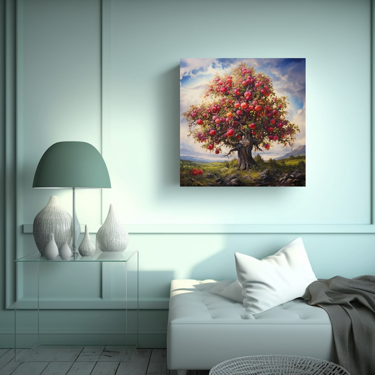 ARTE DE PARED HERMOSO DURADERO ÁRBOL DE MANZANA 40X40 CM - 2