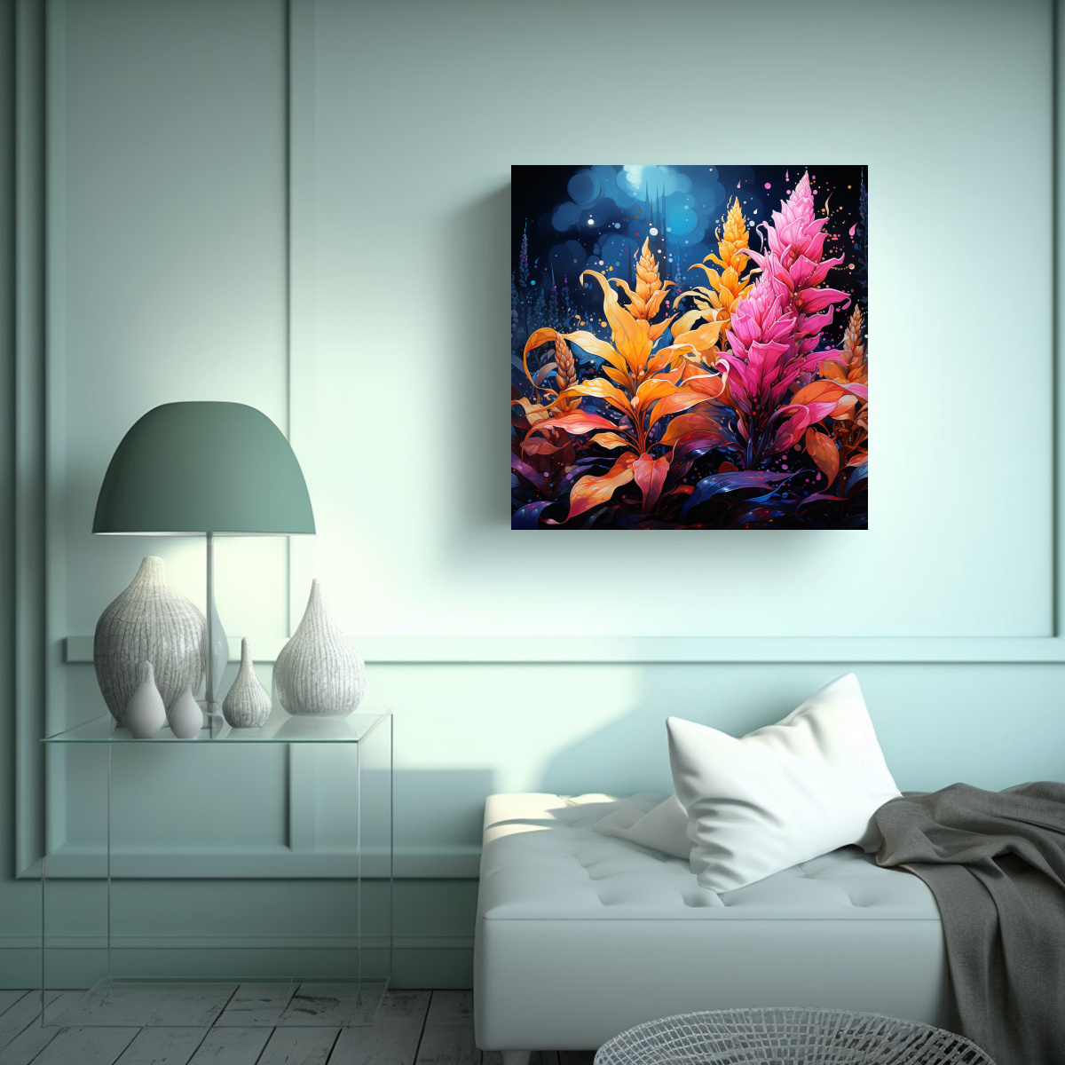 PINTURA LIENZO ACUARELA PROTAGONISMO QUINOA 70X70 CM - 2