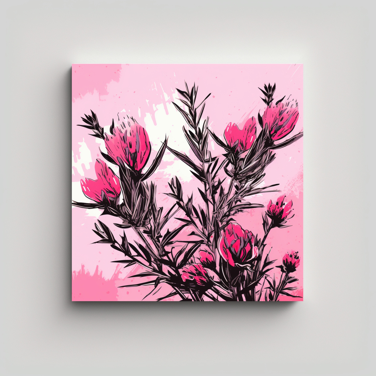 CUADRO PATRÓN INTENSO DE CULTIVO DE HIERBAS DE 90X90 CM - 1